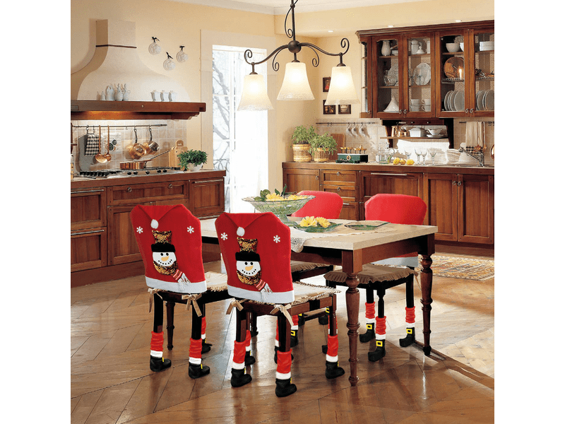 Karácsonyi székdekor lábbal Hóember