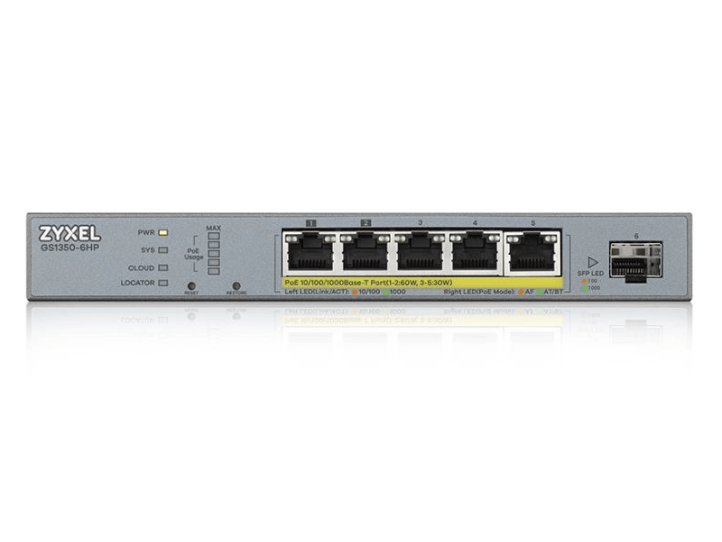 Zyxel GS1350-6HP 5 portos GbE PoE Switch