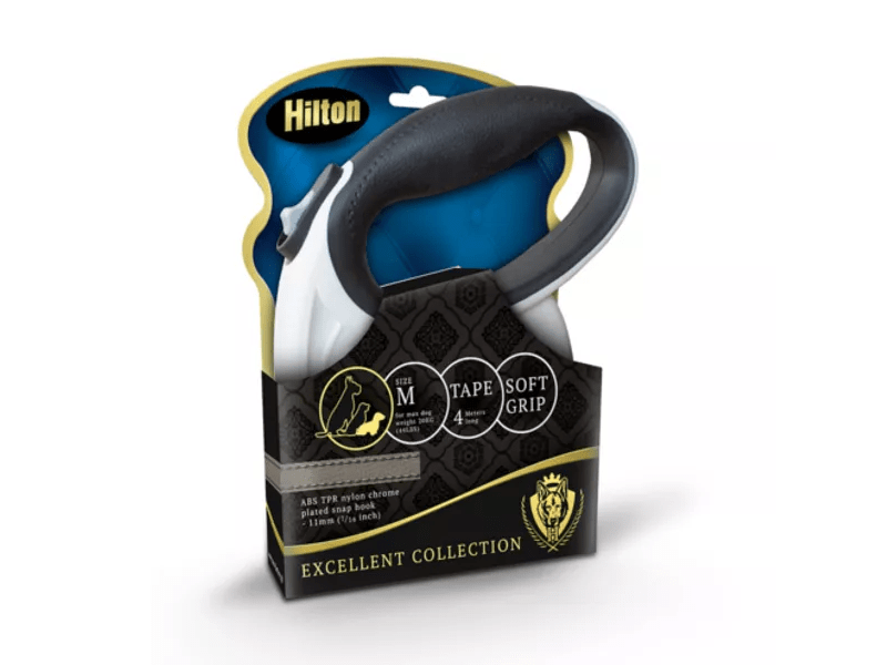 Hilton Smart Dog automata szalagos póráz, 4 m, fehér