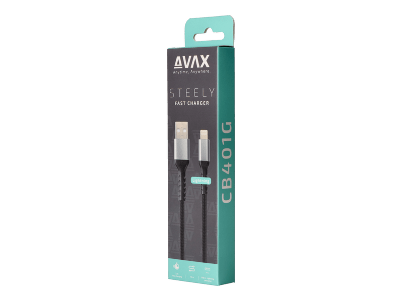 Avax CB401G Steely USB-Lightning kabel, 1,5 m