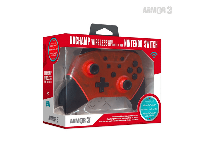 Armor3 NuChamp Nintendo Switch Vezeték nélküli kontroller, vörös (M07467-RR)