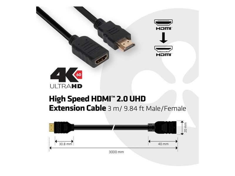 HDMI 2.0 4K60Hz UHD hosszabító 3m