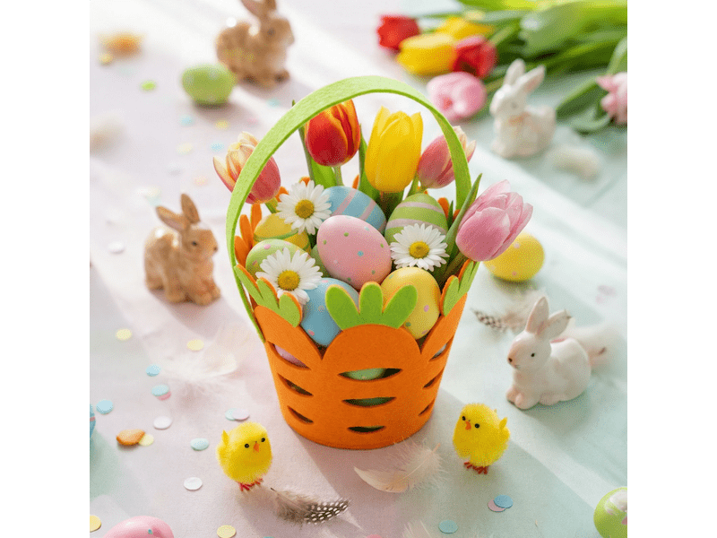 Family 57961 Húsvéti filc kosár, répa forma