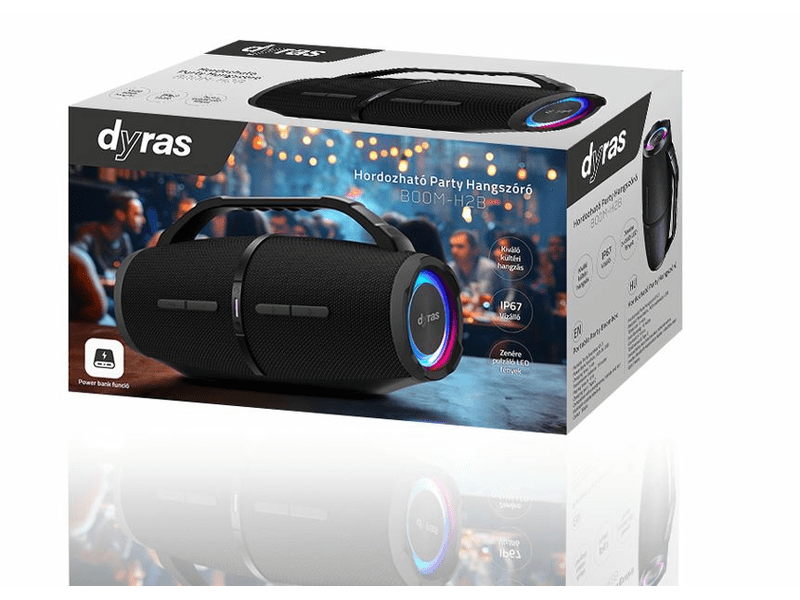 Dyras BOOM-H2B Hordozható party hangszóró