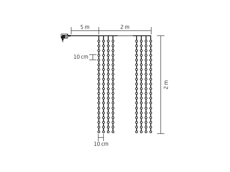 Home MLF 400/WH Micro LED-es fényfüggöny, hidegfehér
