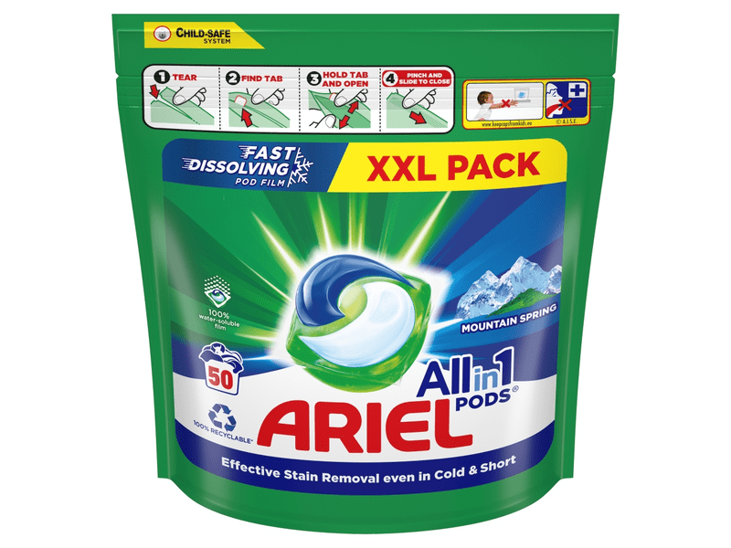 Ariel All-in-1 PODS Mountain Spring Mosókapszula, 50 db
