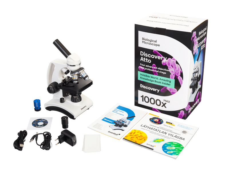 Levenhuk Discovery Atto Polar digitális mikroszkóp és könyv (79224)
