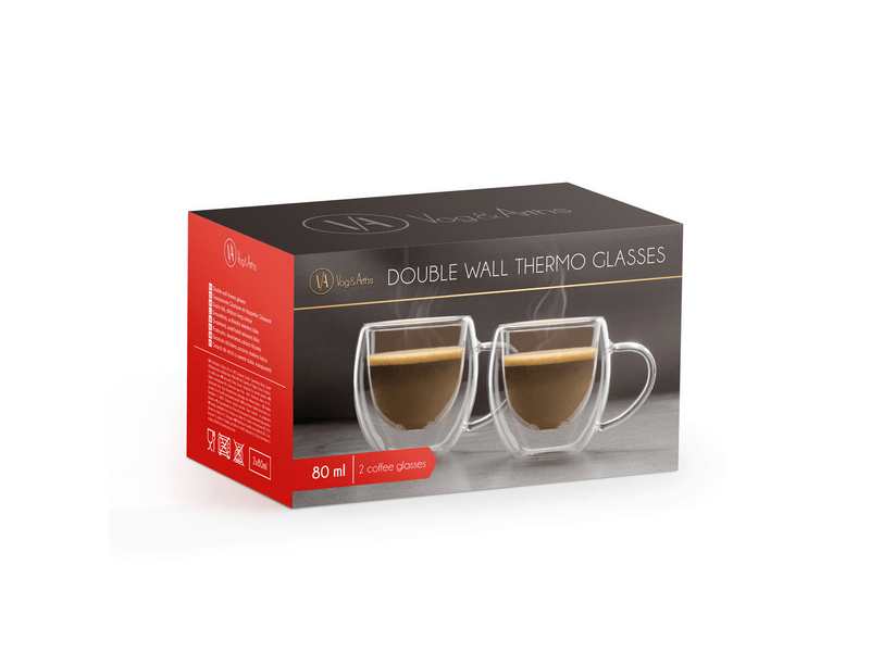 Vog & Arths 57176A Duplafalú üvegpohár, 80 ml - 2 db