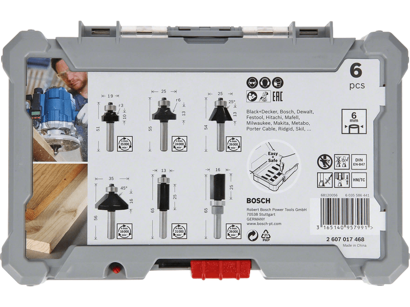 Bosch Él- és profilmaróbetét készlet, 6 db (2607017468)