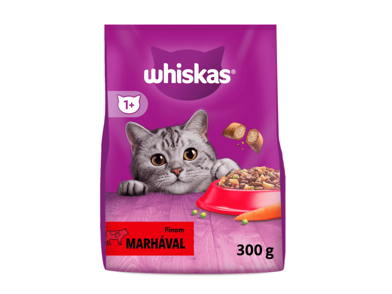 Whiskas száraztáp marhahússal felnőtt macskák számára, 300 g