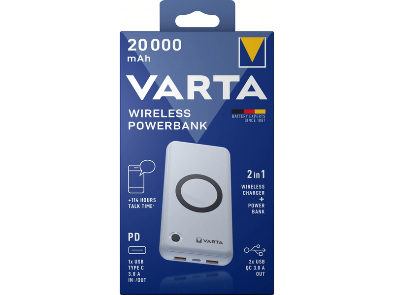 Varta Wireless Powerbank punjač, 20.000mAh