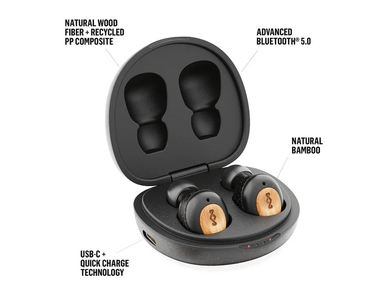 Marley Champion TWS Fülhallgató, fekete (EM-JE131-SB)