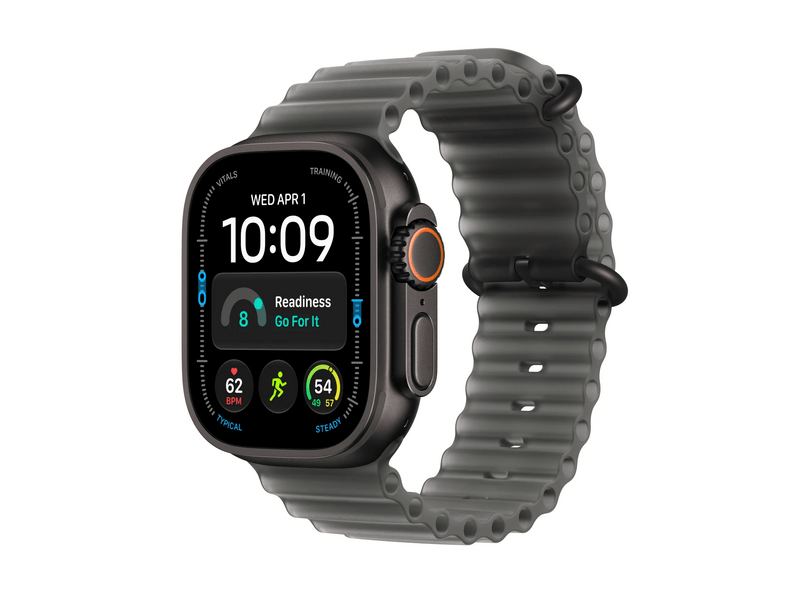 Apple Watch Ultra 4, Fekete titán tok, Áttetsző fekete óceán szíj (MJAY4QH/A)