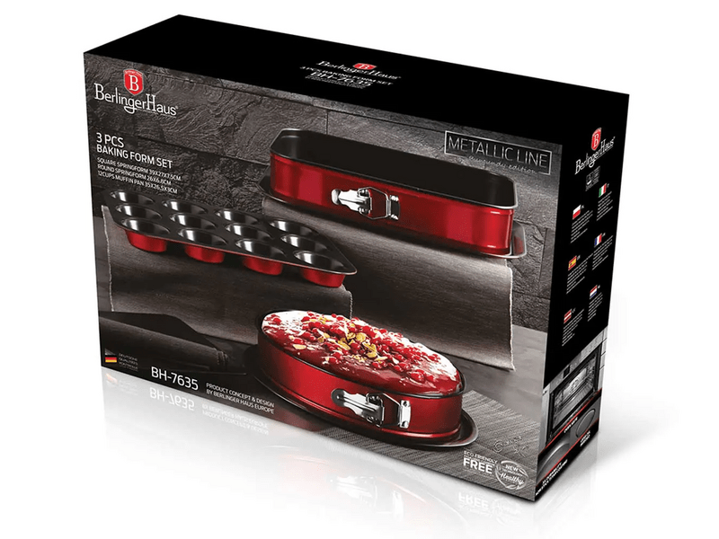 Berlinger BH-7635 3 részes tortaforma szett sütőformával