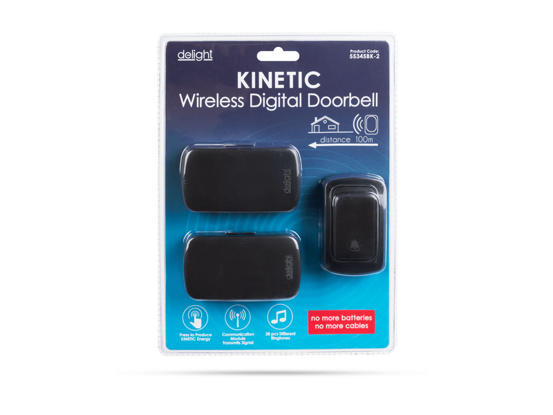 Delight 55345BK-2 Digitális Kinetic csengő, fekete