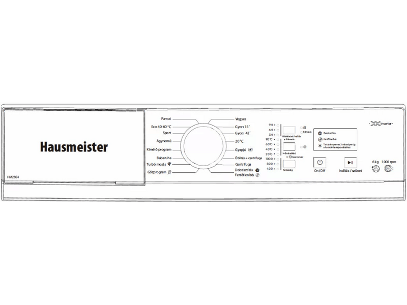 Hausmeister HM 2604 Keskeny elöltöltős mosógép