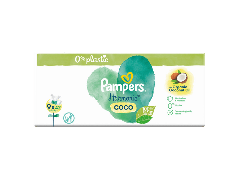 Pampers Harmonie Coconut Pure Protection törlőkendő, 9x 42 db