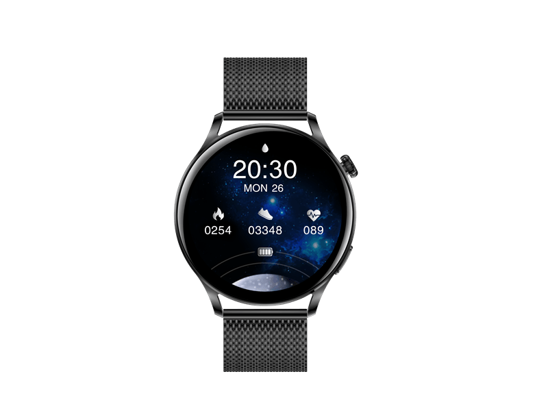 Garett Lady Elegance RT Okosóra, fekete, acél szíj