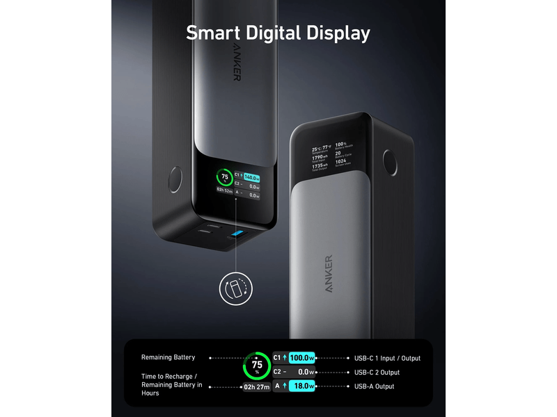 Power Bank,display,24000mAh,140W