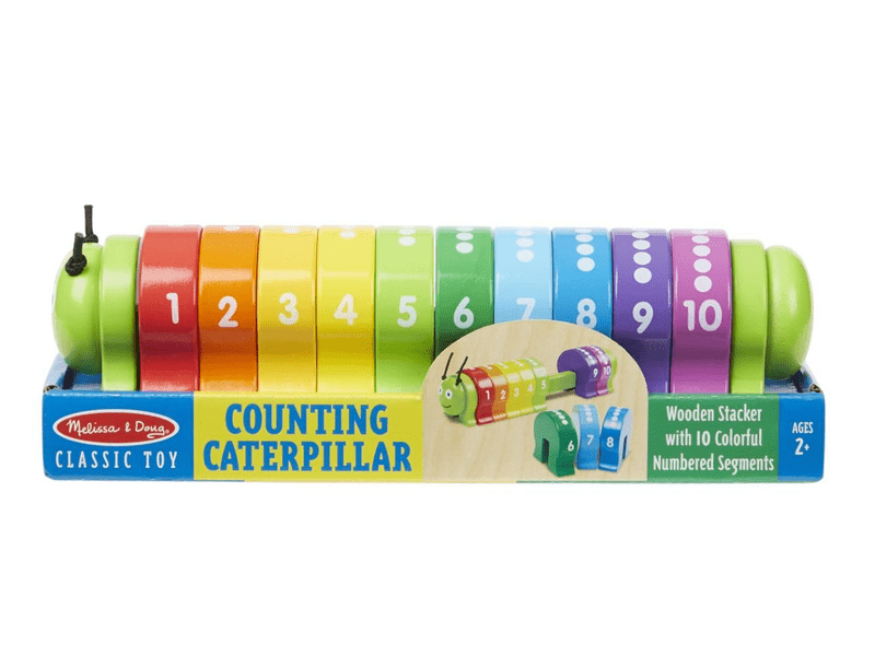 Melissa & Doug Fa készségfejlesztő játék, Színes számtanuló hernyó (9274)
