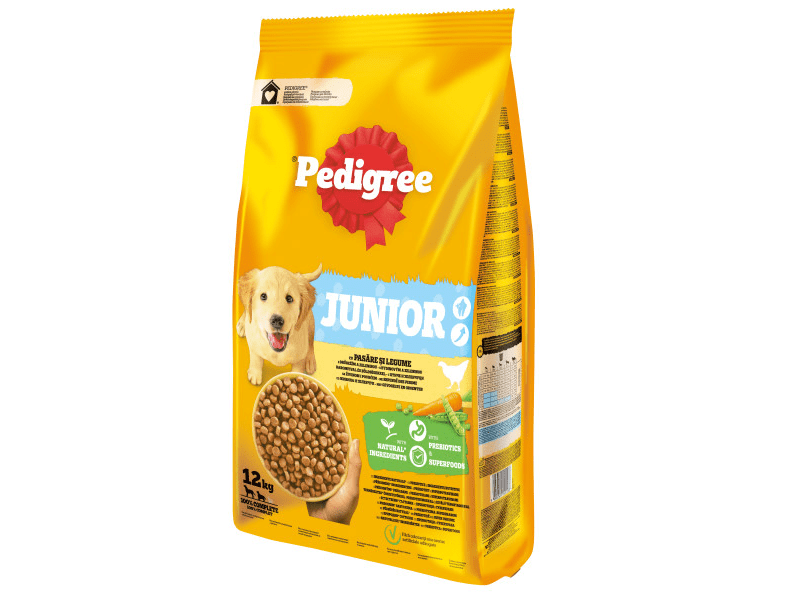 Pedigree Junior száraztáp baromfival és zöldségekkel, 12 kg
