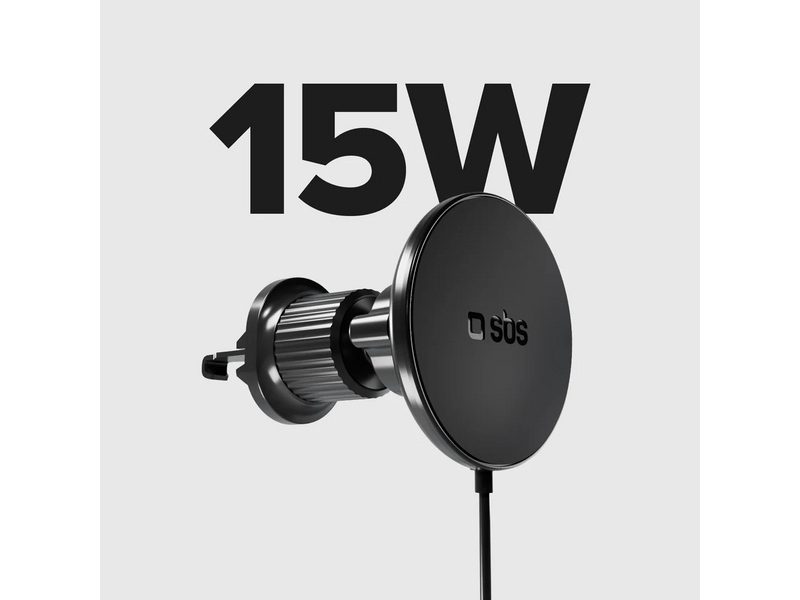 SBS Circle MagSafe 15W Autós tartó, fekete (TESUPPMAG15WVENT)
