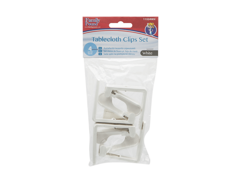 Family 11524WH Asztalterítő-leszorító csipeszszett, 4 db