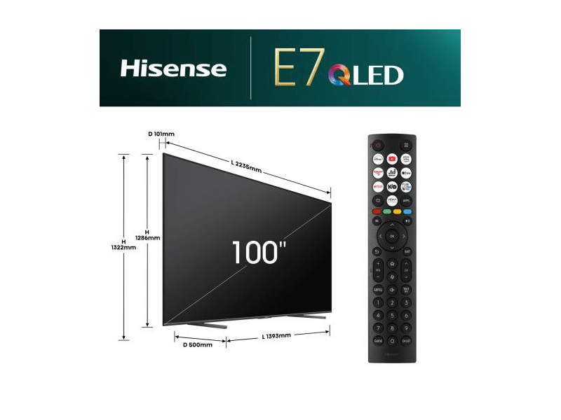 100E7NQ 4K UHD Smart 144Hz QLED TV