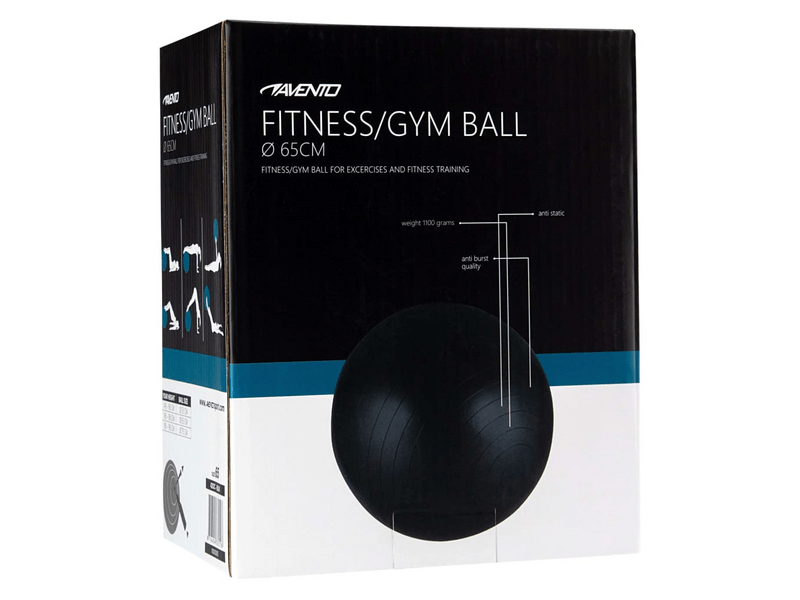 Avento ABS Gym Ball gimnasztika labda, 65 cm, fekete (40267)