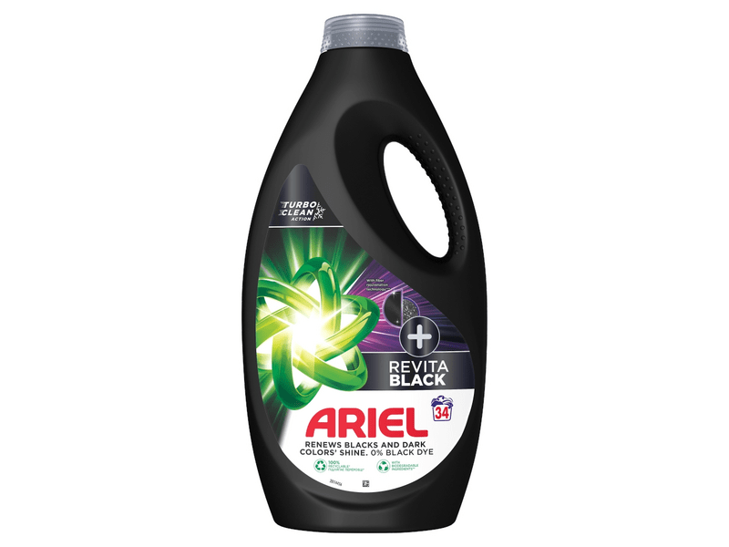 Ariel +Revitablack Folyékony mosószer 34 mosáshoz, 1.7 l