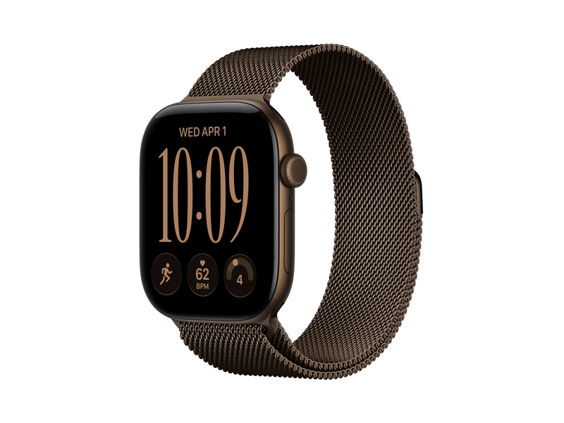 Apple Watch Series 12 GPS, 46 mm sötét bronz alumínum tok, sötét bronz milánói szíj, S/M (MKD74MP/A)