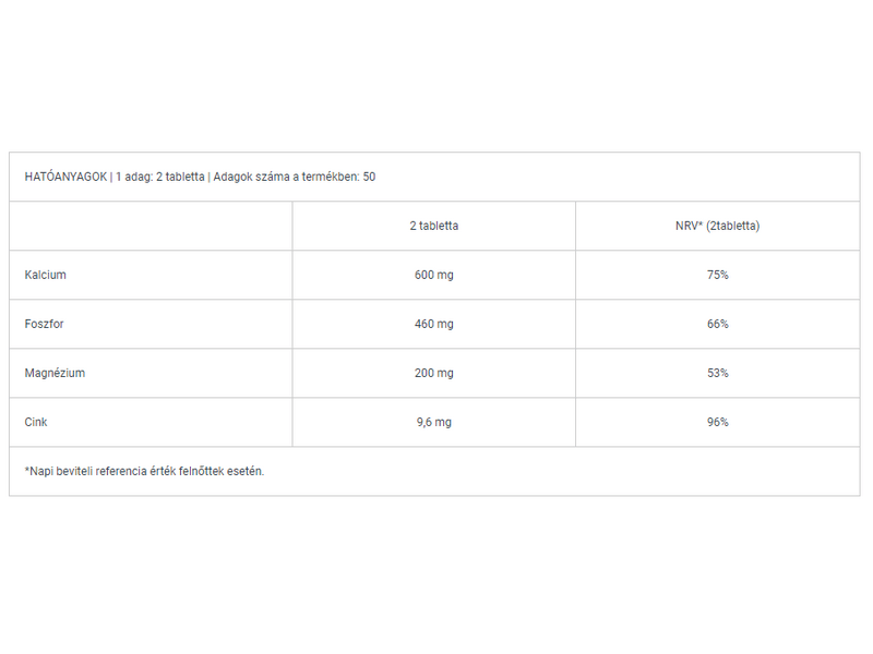 BioTechUSA Calcium Zinc Magnesium tabletta, 100 db
