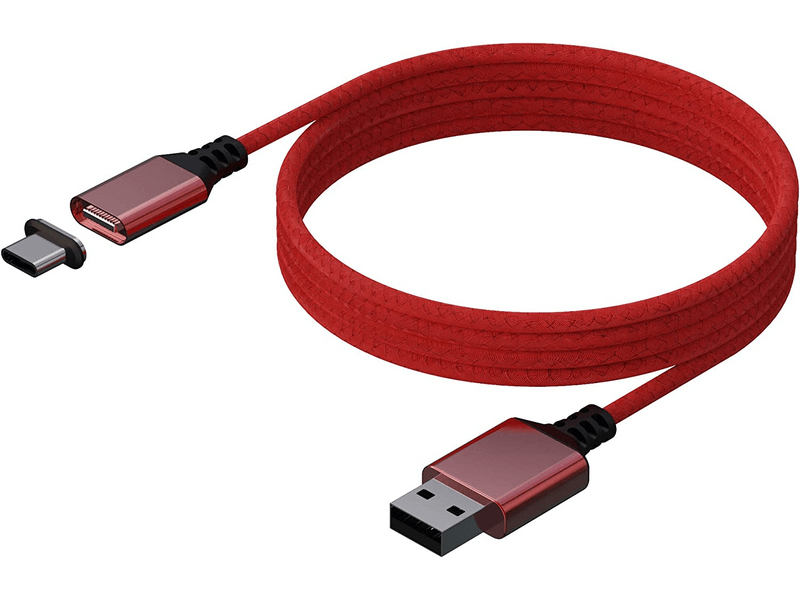 Konix Xbox Series X USB-A/USB-C Mágneses Töltőkábel, 3 m, piros (MCC-SERX/R)