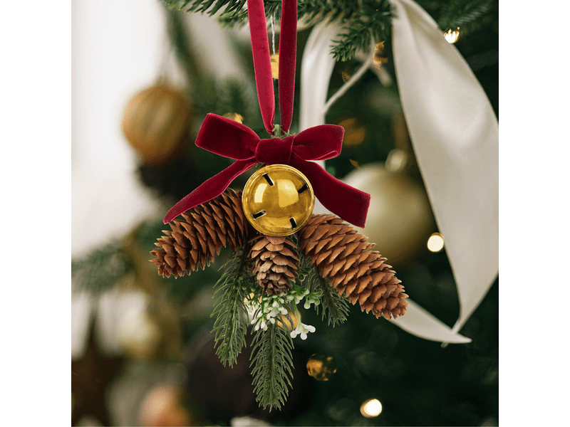 Family 58554A Karácsonyi ajtódekoráció, műfenyő tobozzal