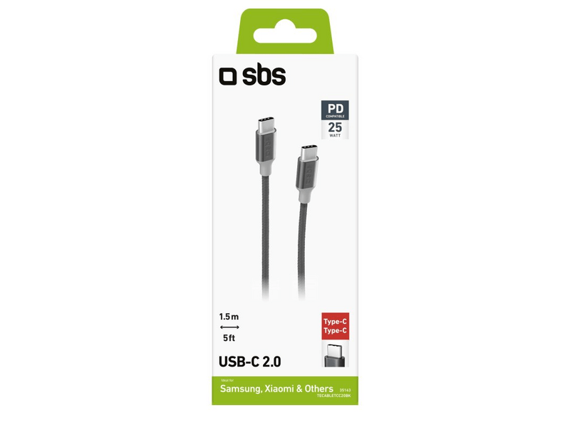 SBS USB Type-C pleteni kabel za punjenje, 1,5 m (35143)