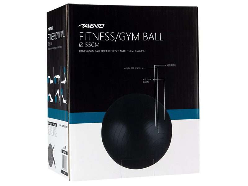 Avento ABS Gym Ball gimnasztika labda, 55 cm, fekete (36837)