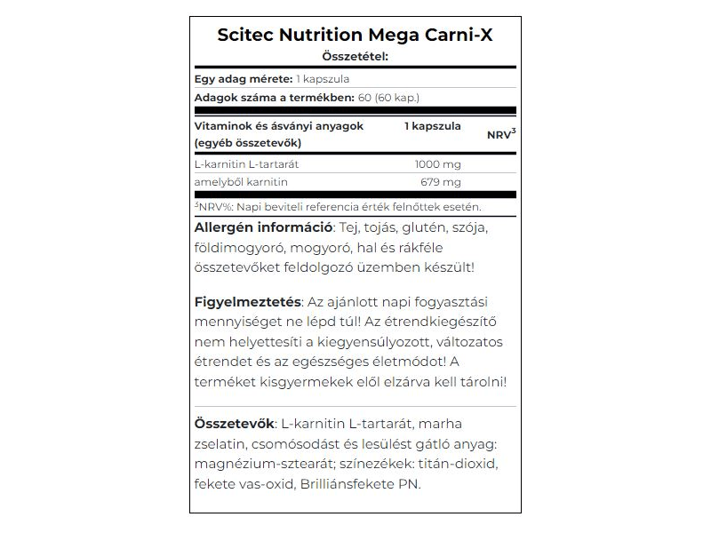 Scitec Mega Carni-X 60 kapszula