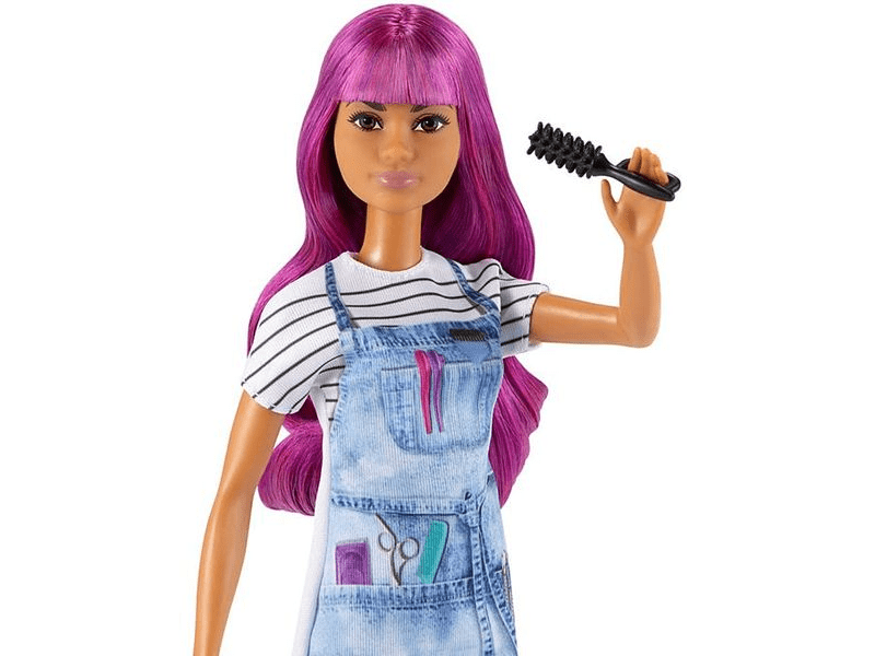 Barbie karrierista babák: Lila hajú fodrász (DVF50 GTW36)