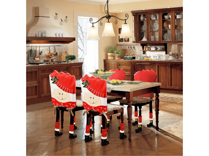 Karácsonyi székdekor lábbal Hóember