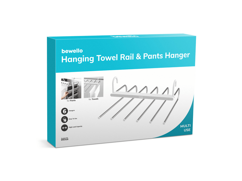 Bewello BW2028 Akasztható törölközőszárító / nadrágtartó vállfa