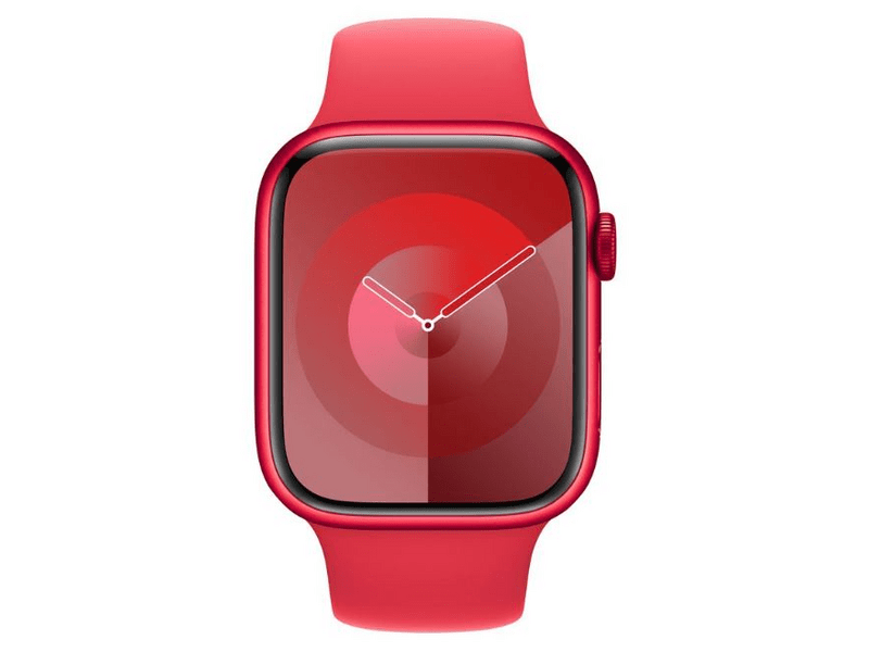 Apple Watch Series 9 GPS + Cellular, 45mm, piros alumíniumtok, piros sportszíj, M/L (MRYG3QH/A)