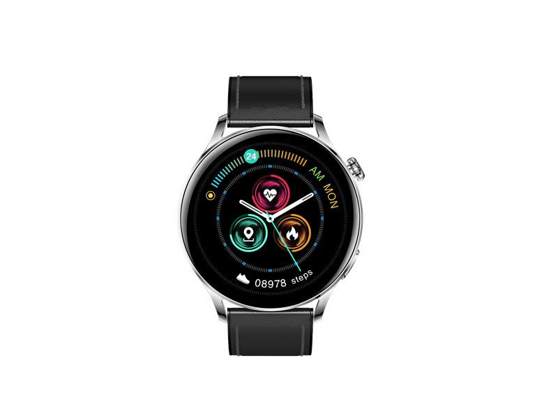 Garett Men Elegance RT Okosóra, fekete, bőr szíj