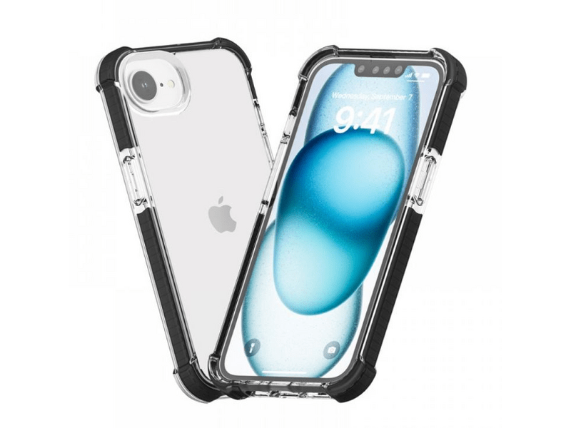 Cellect iPhone 16e Ütésálló szilikon hátlap, fekete (CEL-SCK-IPH16E-BK)