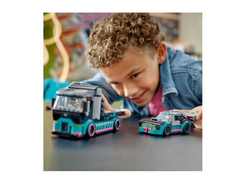 LEGO® City trkaći automobil i kamion za prijevoz automobila (60406)