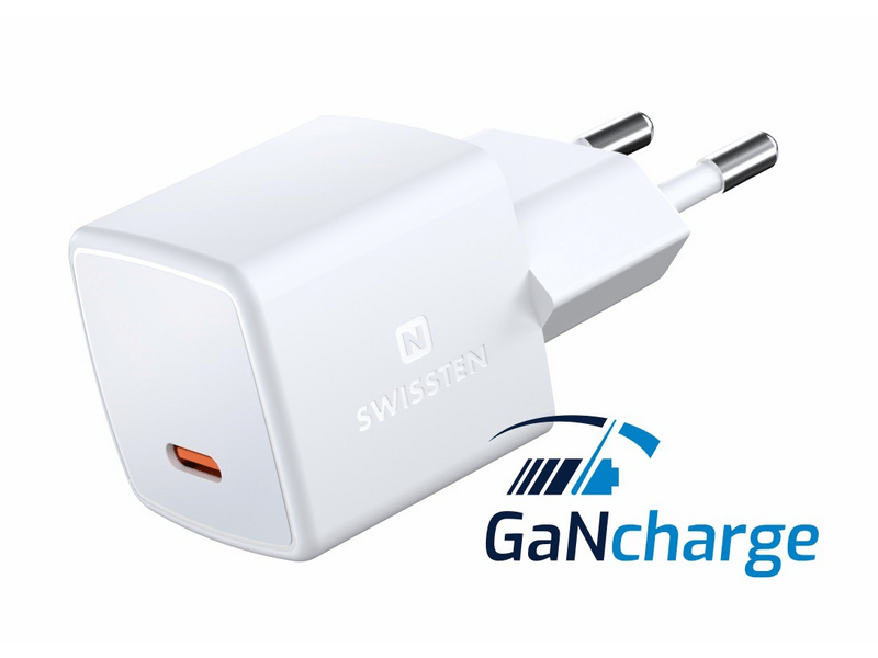 Swissten GaN mini hálózati töltőadapter, PD, 33W (22055100)