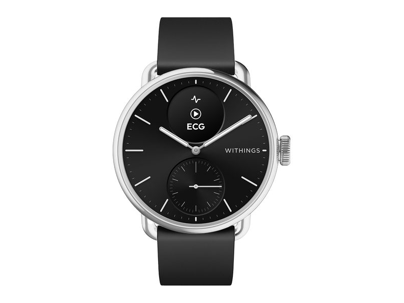 Withings ScanWatch 2 Okosóra, 38 mm, rozsdamentes acél tok, fekete