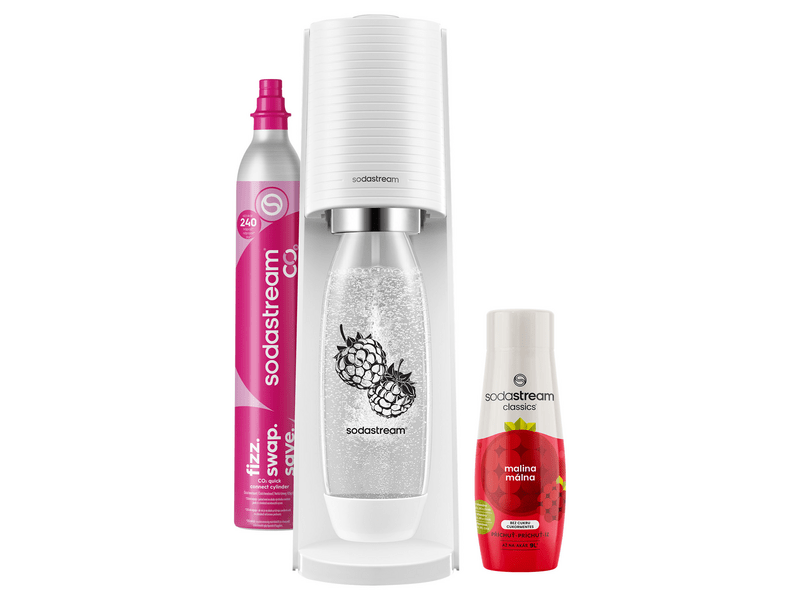 SodaStream Terra White Málna Zero Megapack, fehér