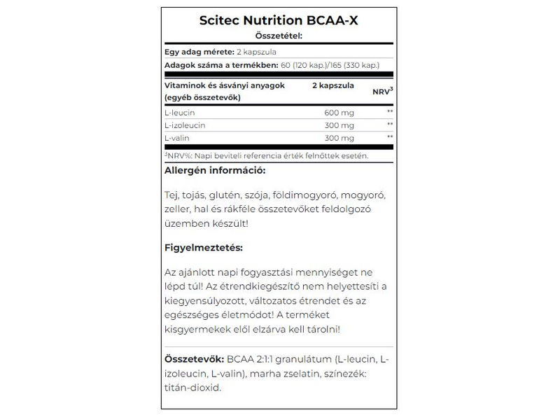 Scitec BCAA-X 120 kapszula