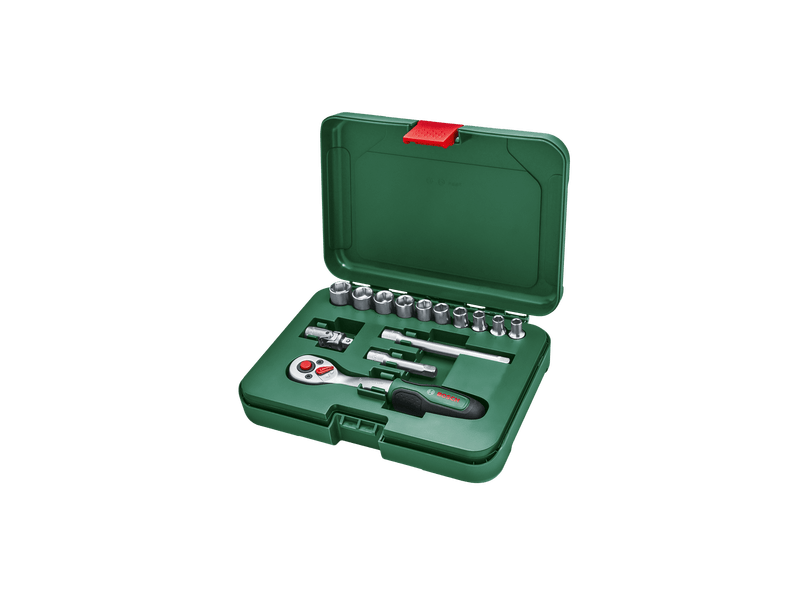 Bosch set nasadnih ključeva s račvastim mehanizmom 1/4, 14 dijelova (1600A02BY0)