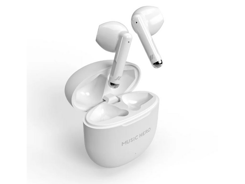Music Hero Nubox TWS fülhallgató, fehér (MHTWSNUBOXBTW)